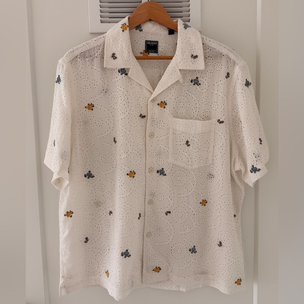 Todd Snyder Eyelet Shirt with Floral Accents